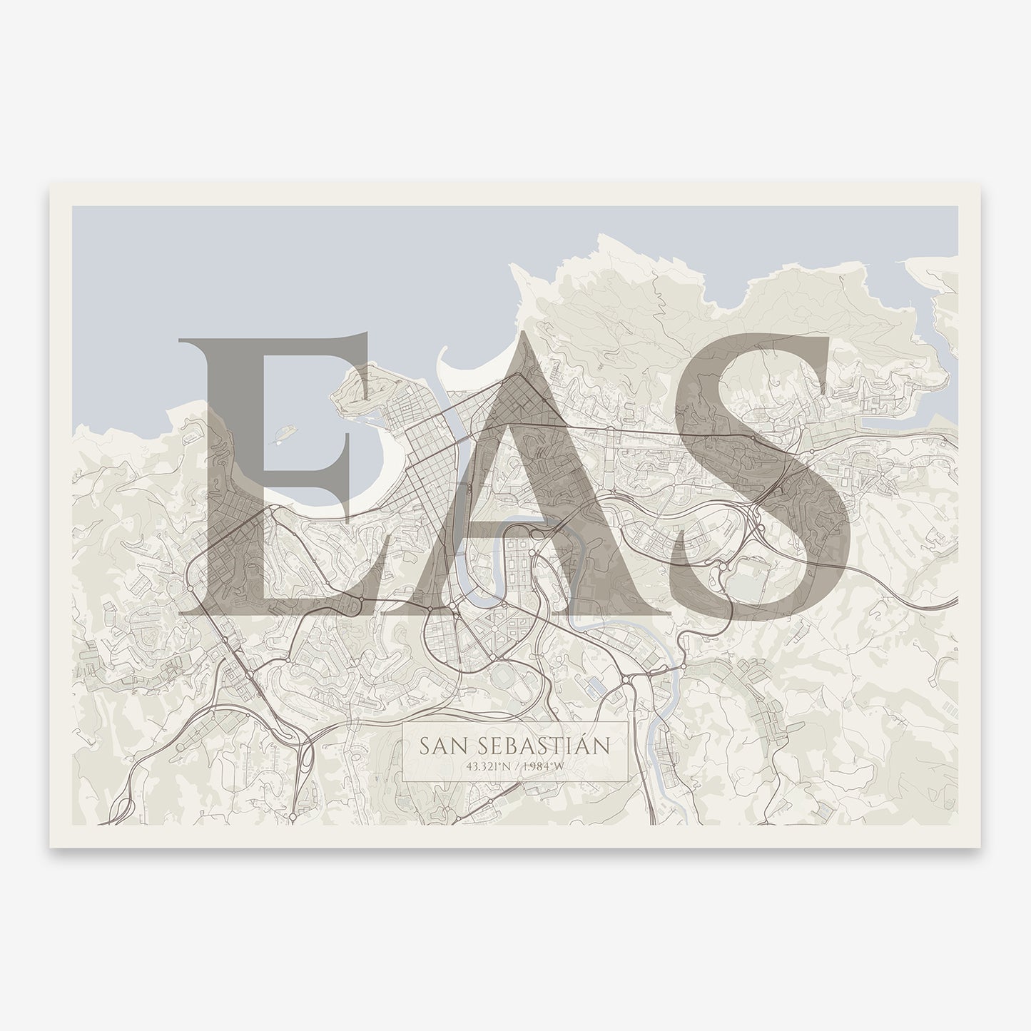 San Sebastian Map V06 Rustic / Frame / Yes