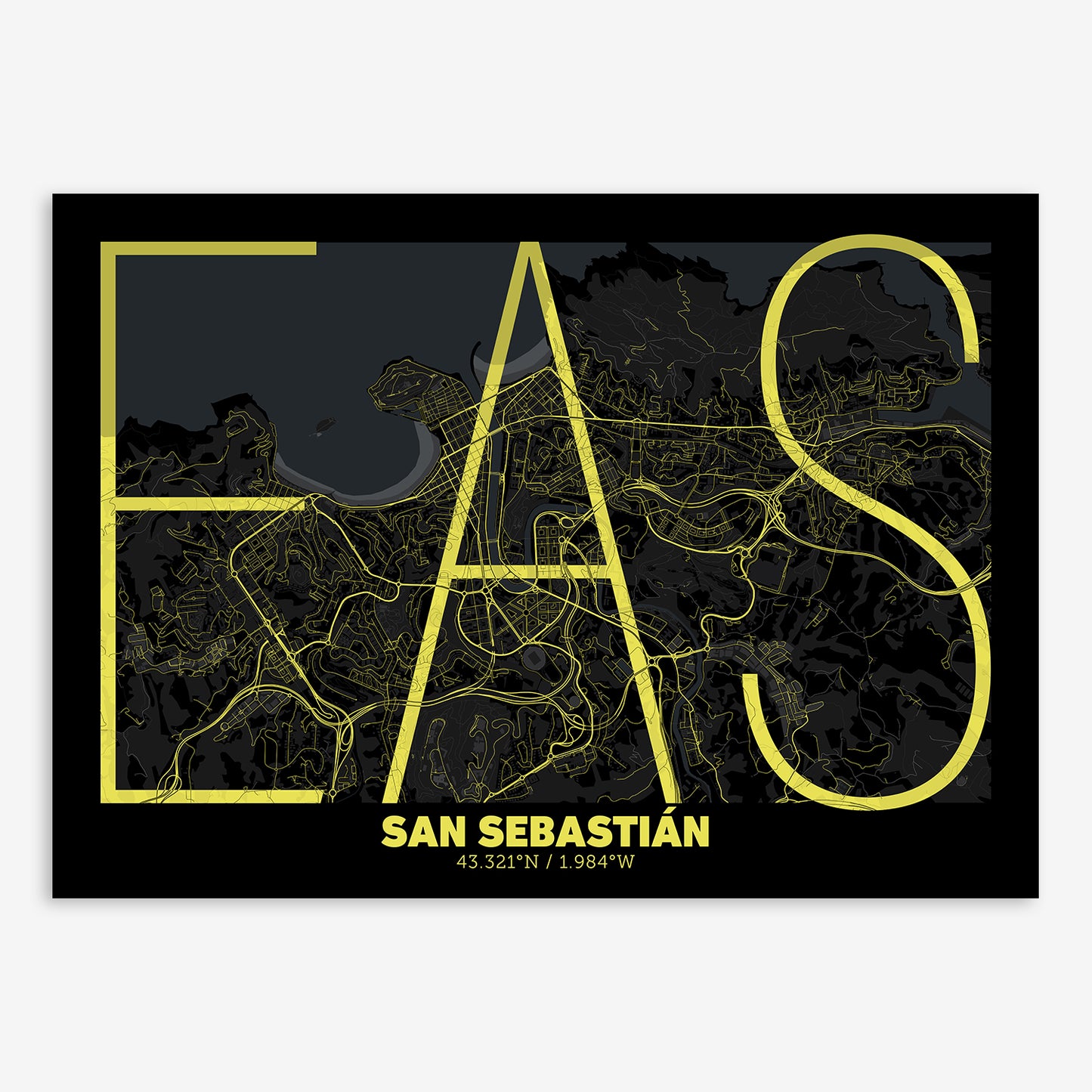 San Sebastian Map V07 Night / No Frame / No