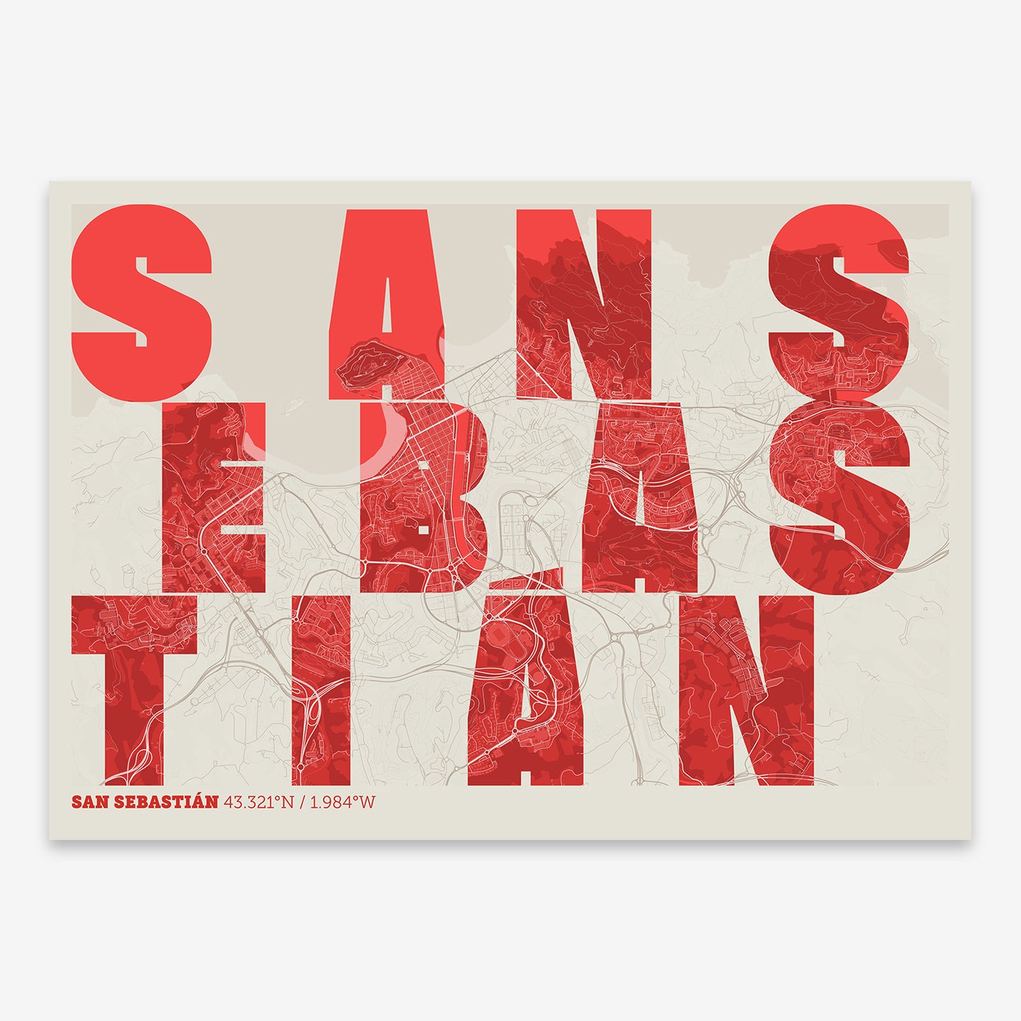 San Sebastian Map V08 Boho / Frame / Yes