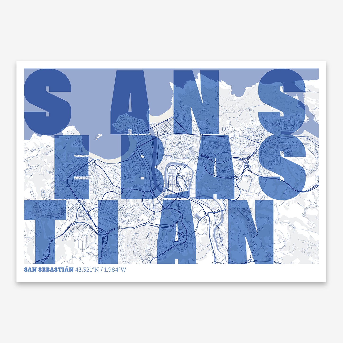 San Sebastian Map V08 Med / Frame / Yes