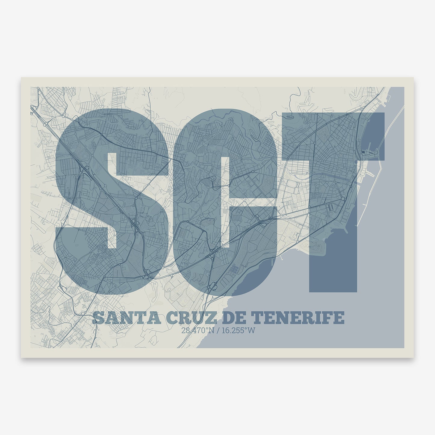 Santa Cruz de Tenerife Map V02 Seaside / Frame / Yes