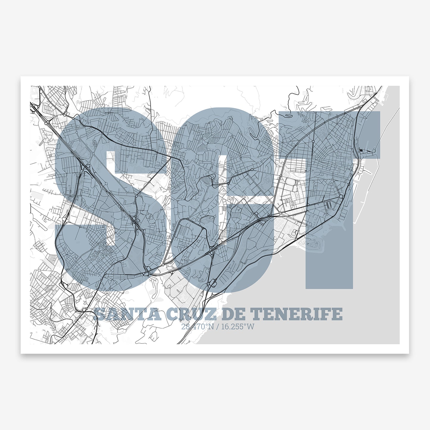 Santa Cruz de Tenerife Map V02 Urban / Frame / Yes