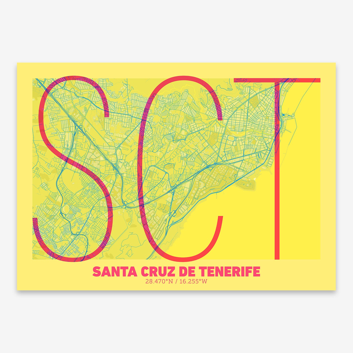 Santa Cruz de Tenerife Map V07 Miami / Frame / No