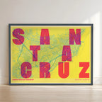 Creative print of Santa Cruz de Tenerife – Graphic design and typography on a map