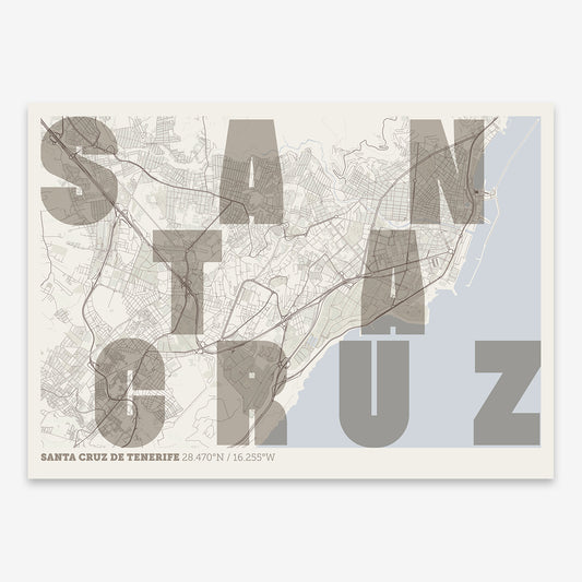 Santa Cruz de Tenerife Map V08 rustic