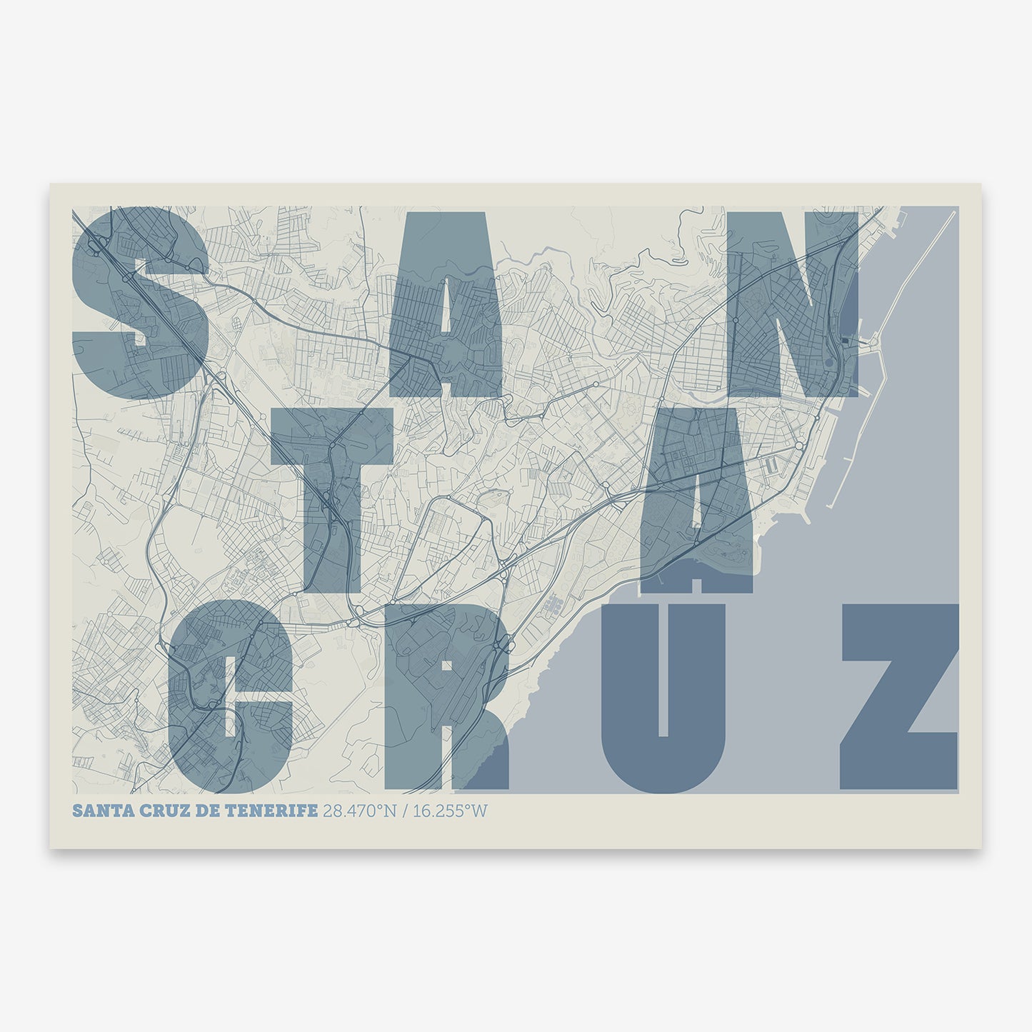 Santa Cruz de Tenerife Map V08 Seaside / Frame / No