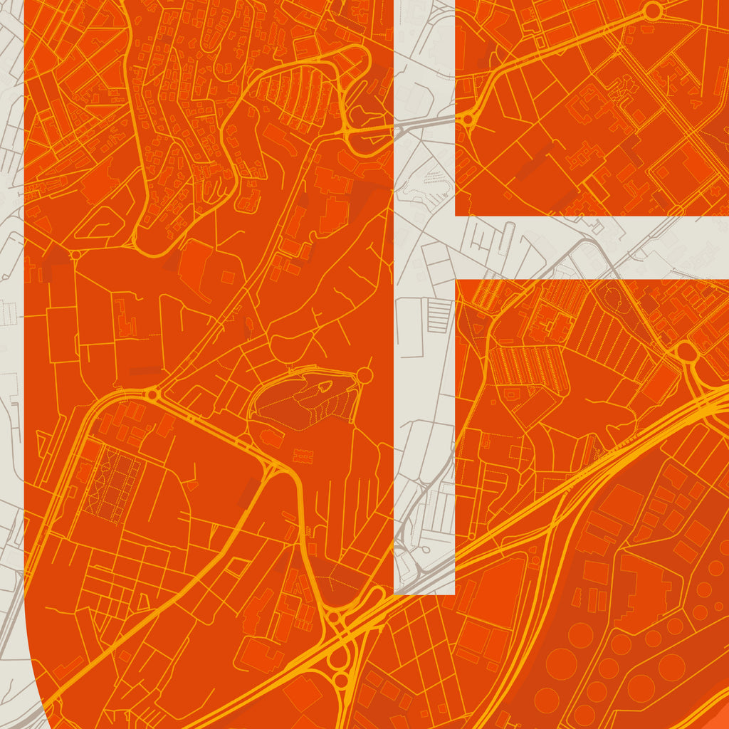 Detalle de la lámina tipográfica de Santa Cruz de Tenerife, textura del papel Giclée