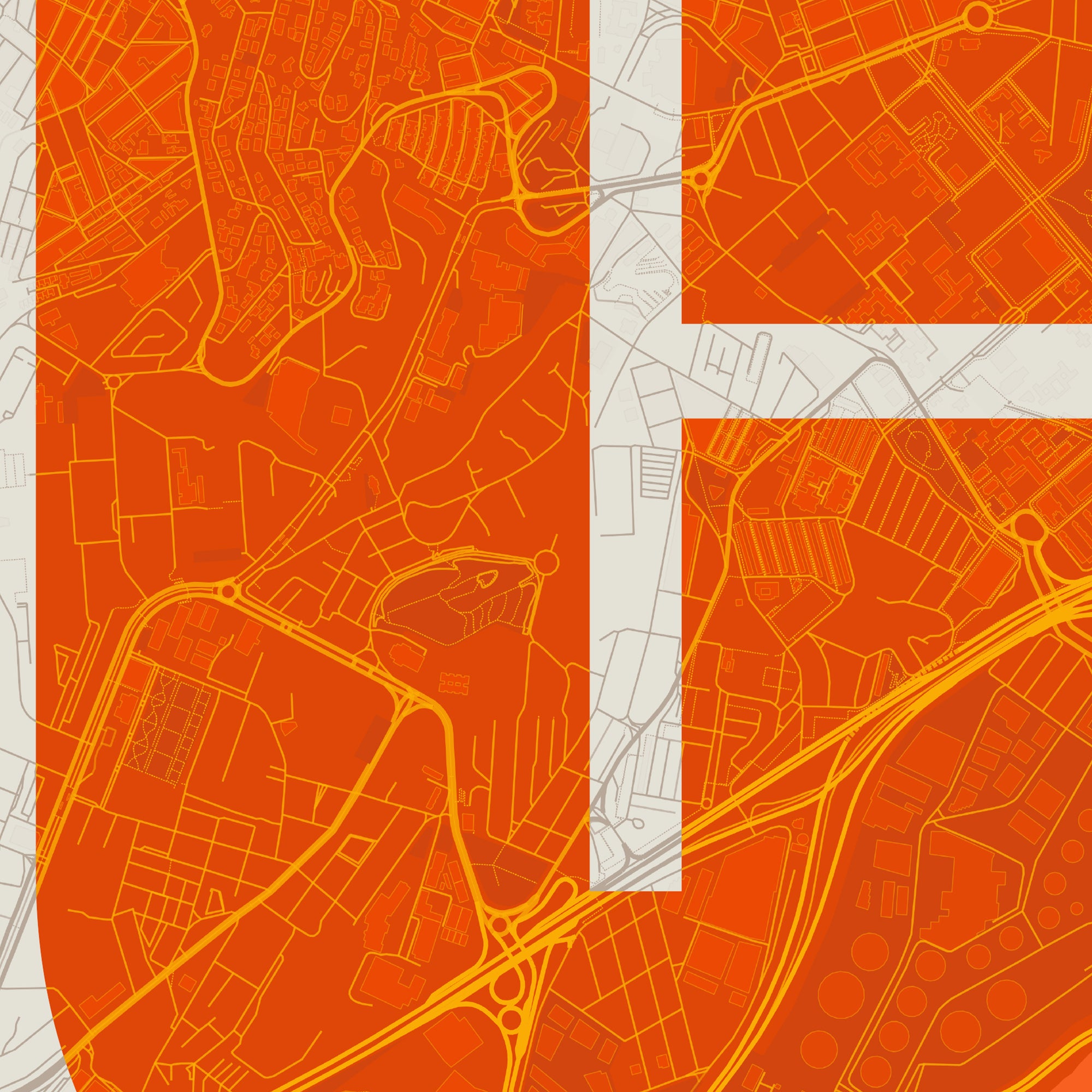Detalle de la lámina tipográfica de Santa Cruz de Tenerife, textura del papel Giclée