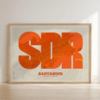 Lámina decorativa de Santander – Arte tipográfico moderno