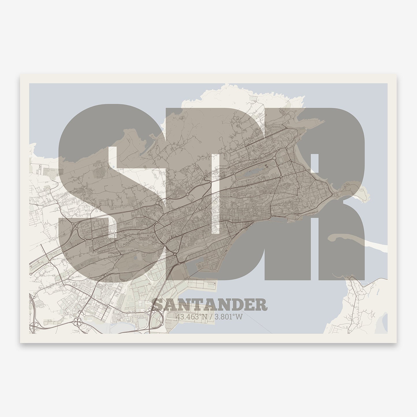 Santander Map V02 Rustic / No Frame / No