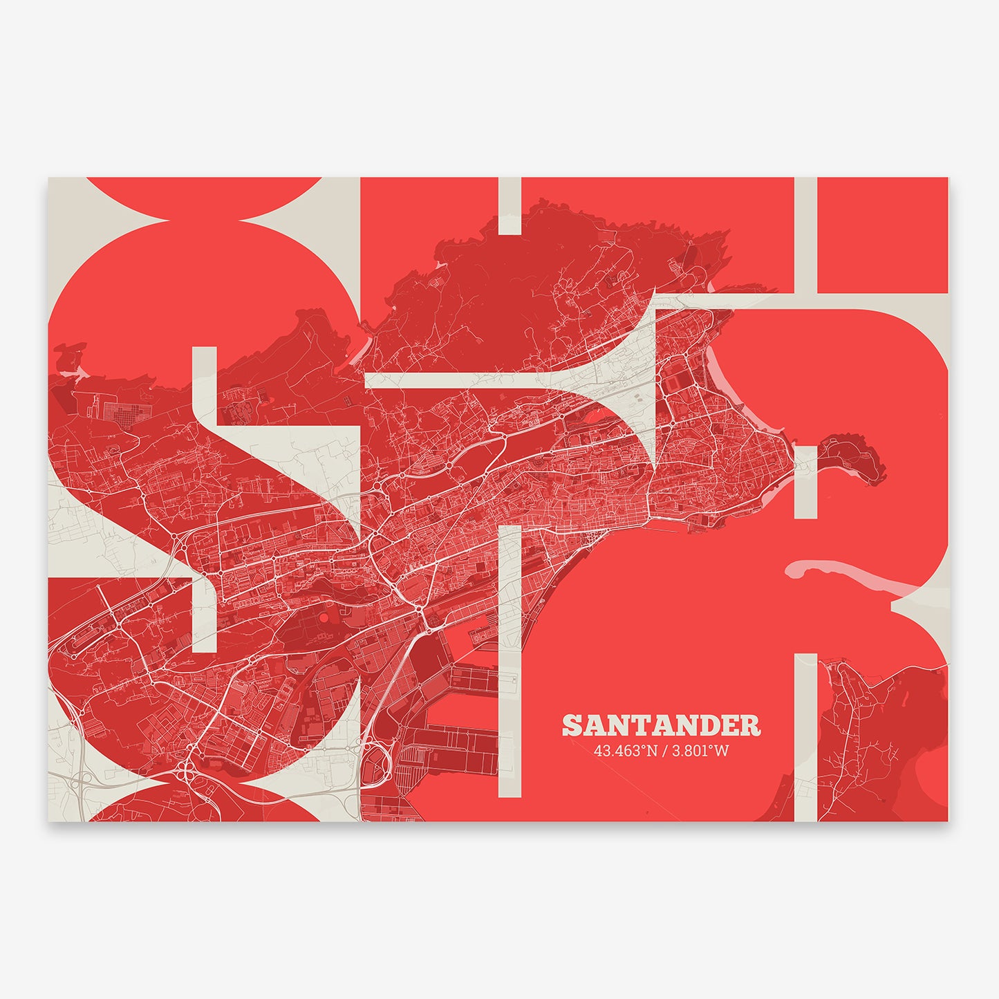 Santander Map V03 Boho / Frame / Yes