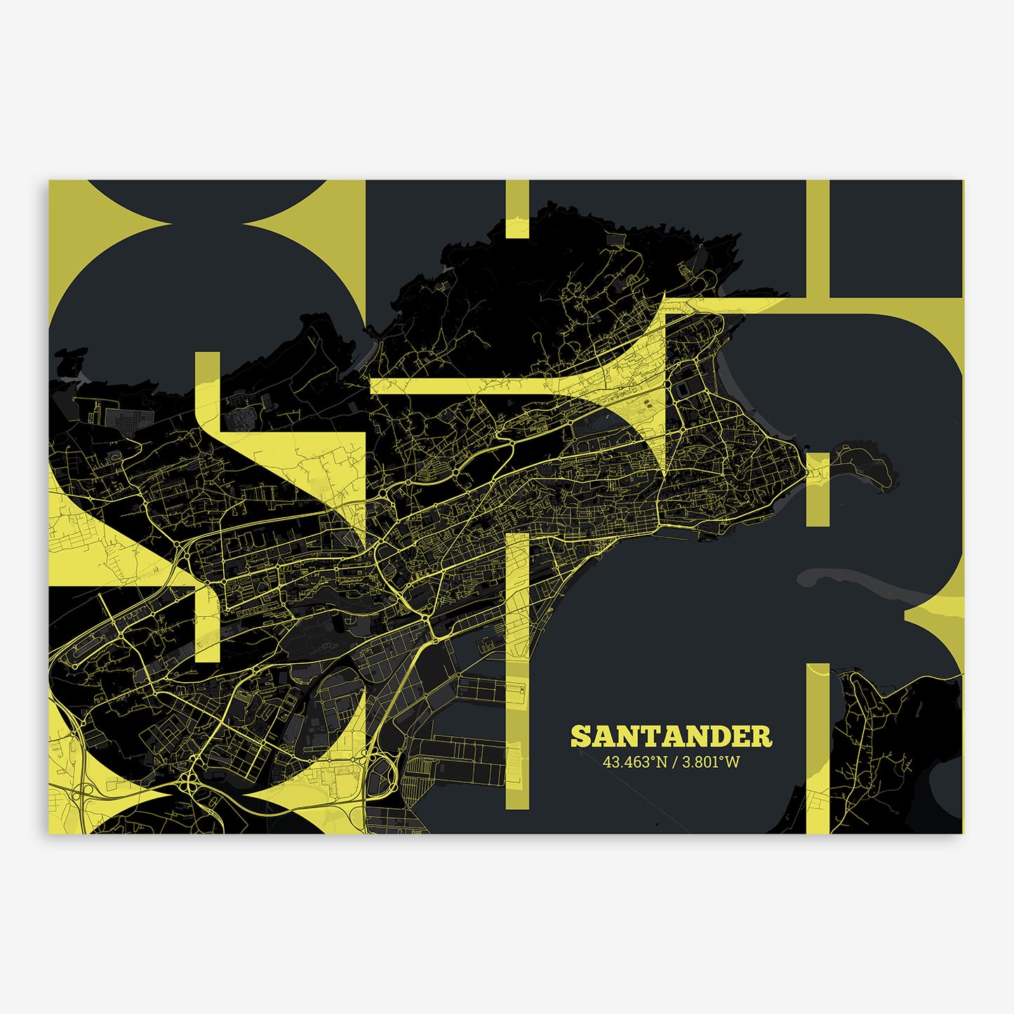 Santander Map V03 Night / No Frame / No