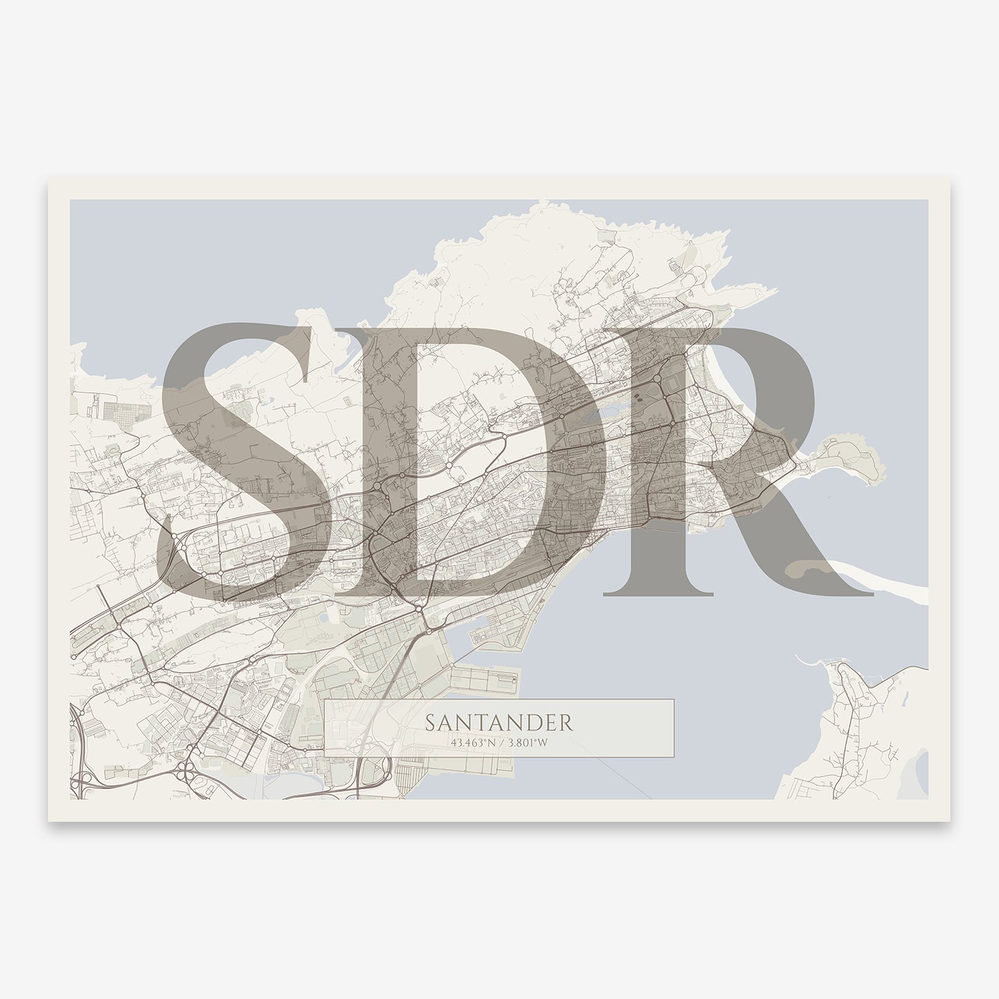 Santander Map V06 Rustic / Frame / No