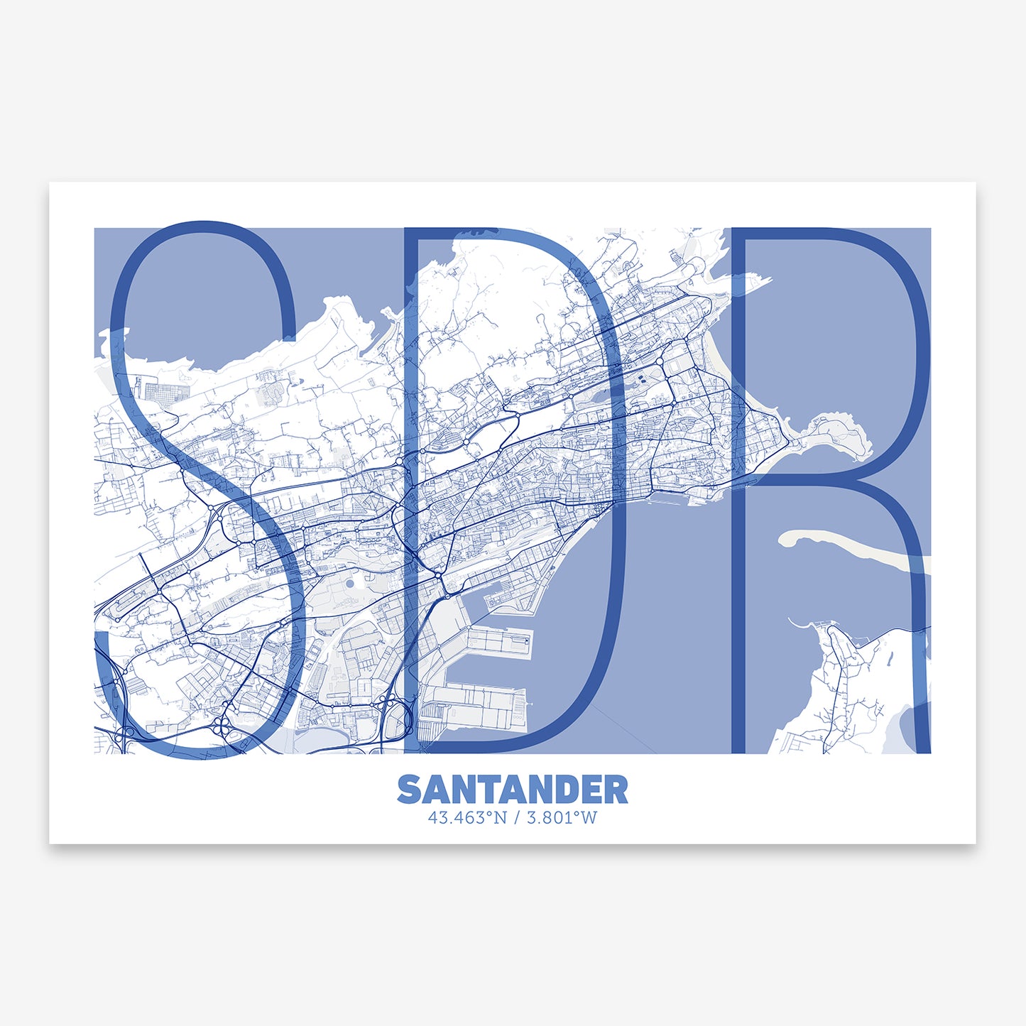 Santander Map V07 Med / No Frame / No