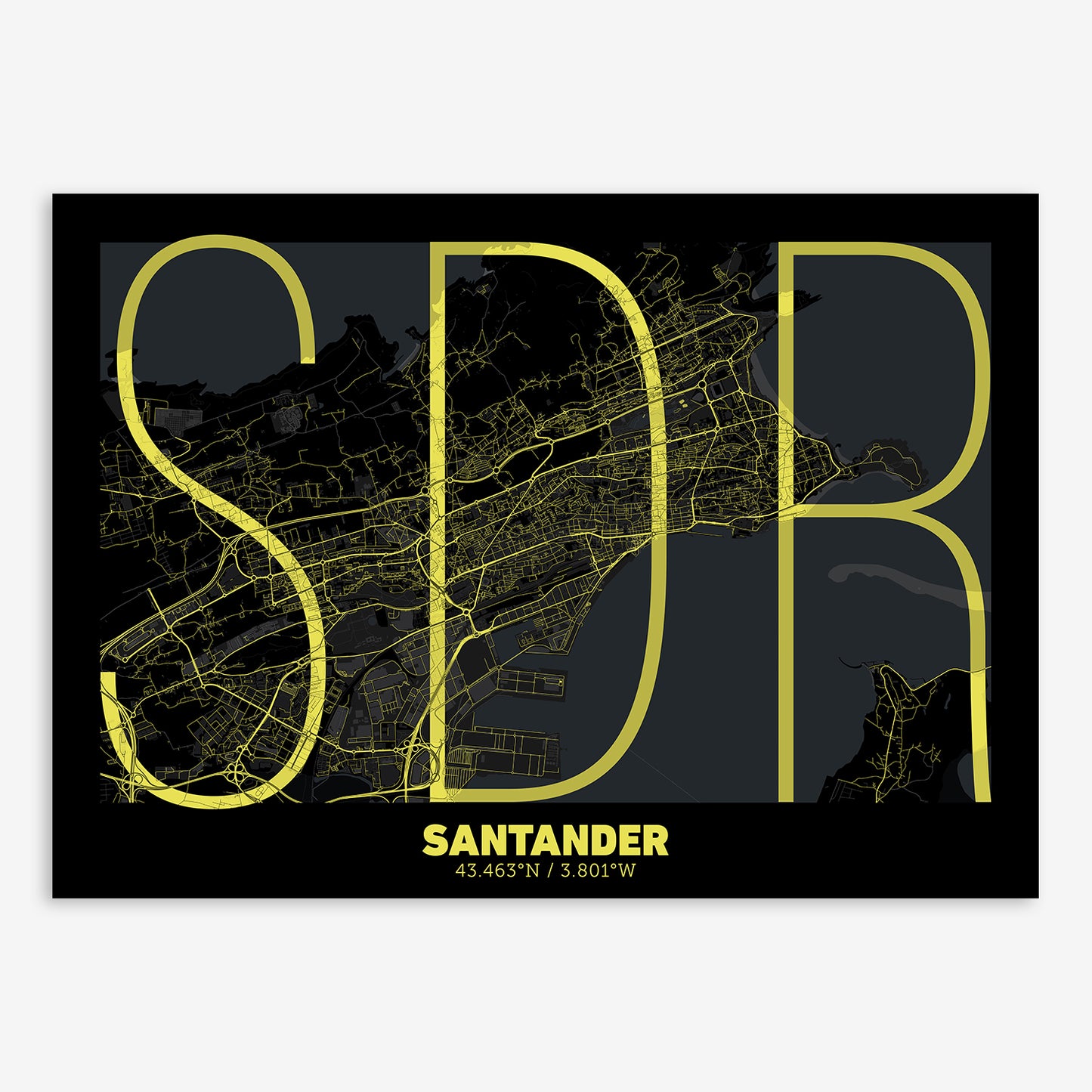 Santander Map V07 Night / No Frame / No