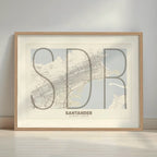 Póster decorativo de Santander – Arte tipográfico ultrafino