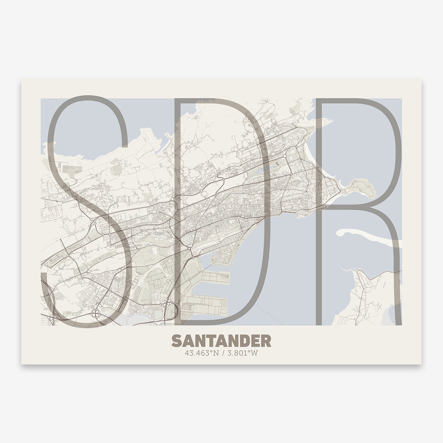 Santander Map V07 Rustic / No Frame / No