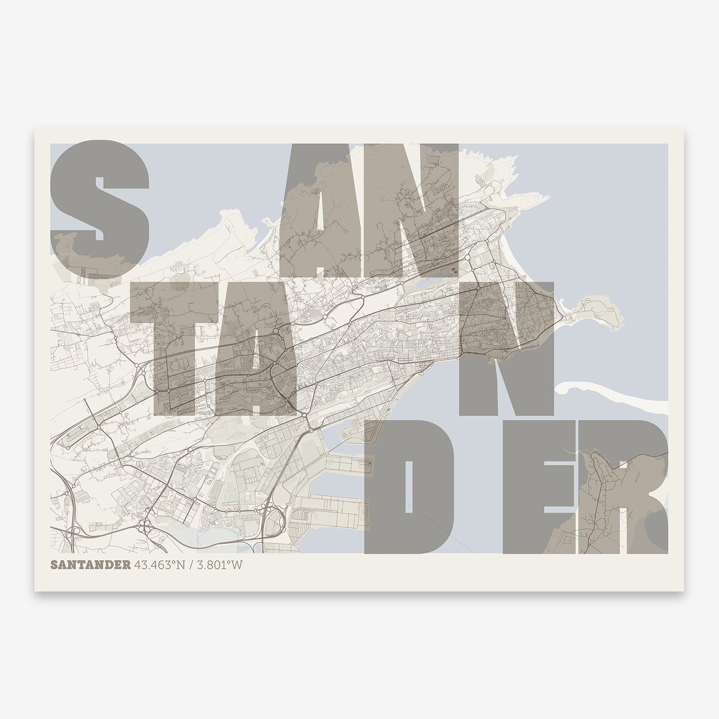 Santander Map V08 Rustic / No Frame / No