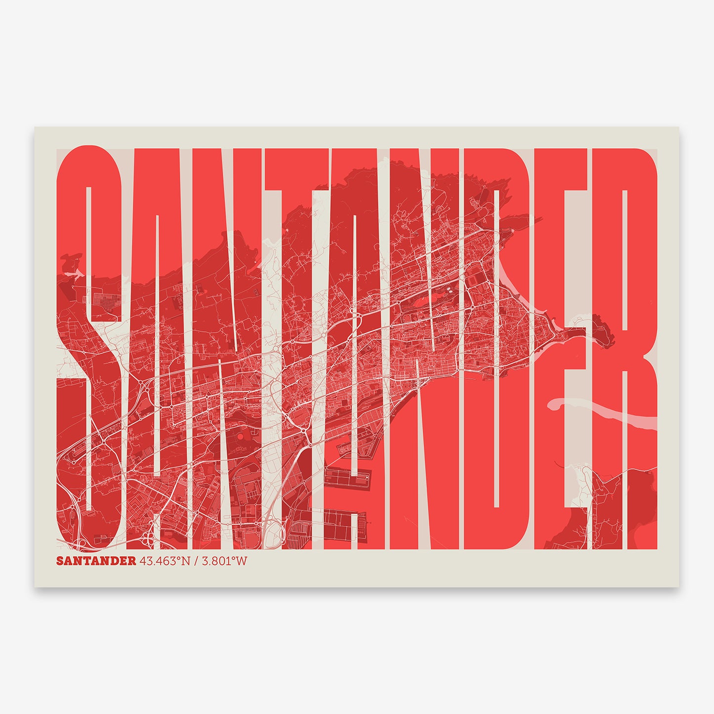 Santander Map V09 Boho / No Frame / No