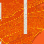 Detalle de la lámina tipográfica de Santander, textura del papel Giclée