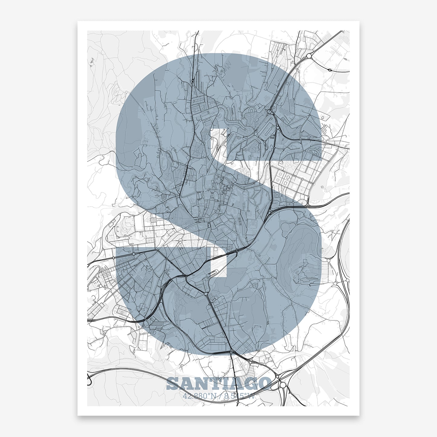 Santiago Map V02 Urban / No Frame / Yes