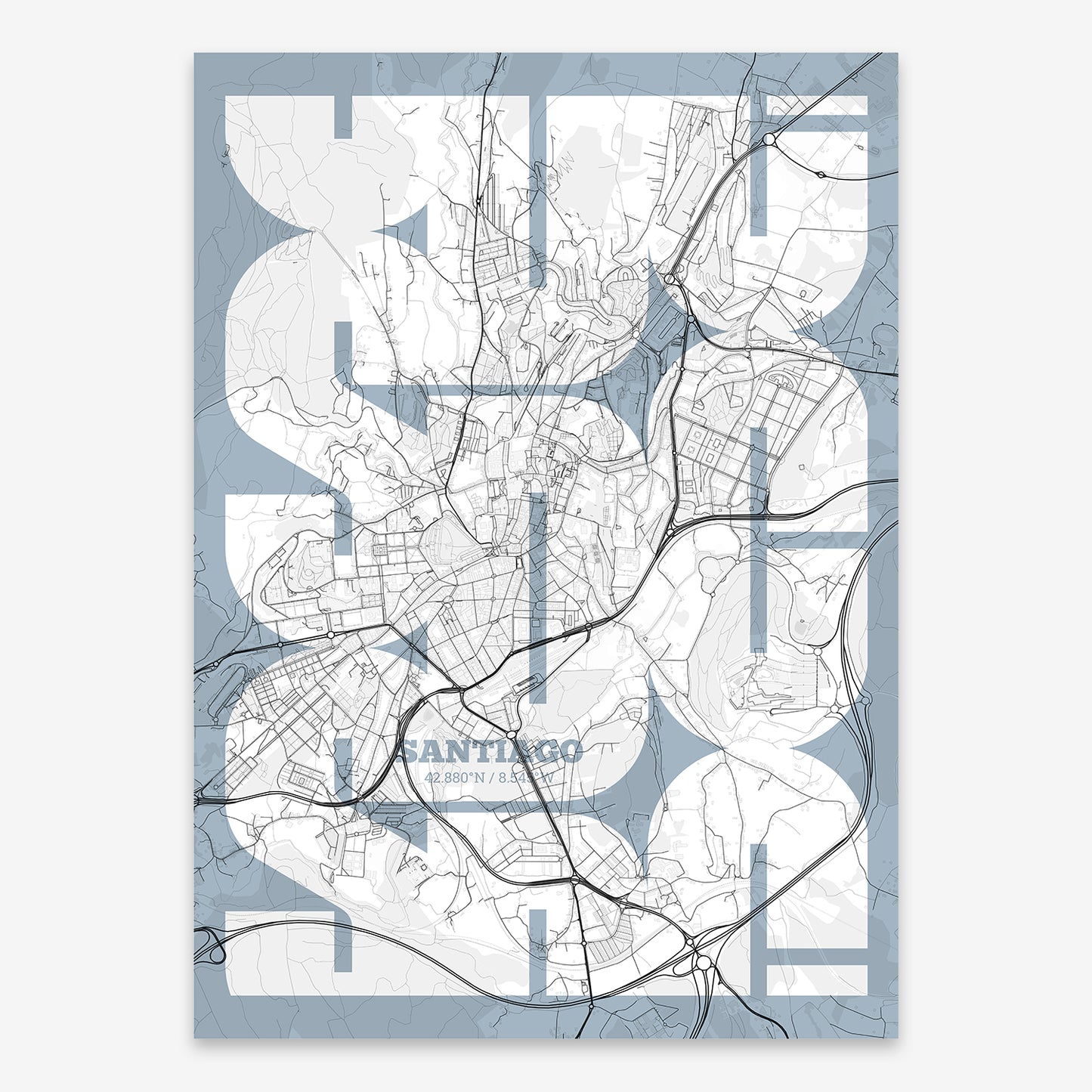 Santiago Map V03 Urban / Frame / Yes