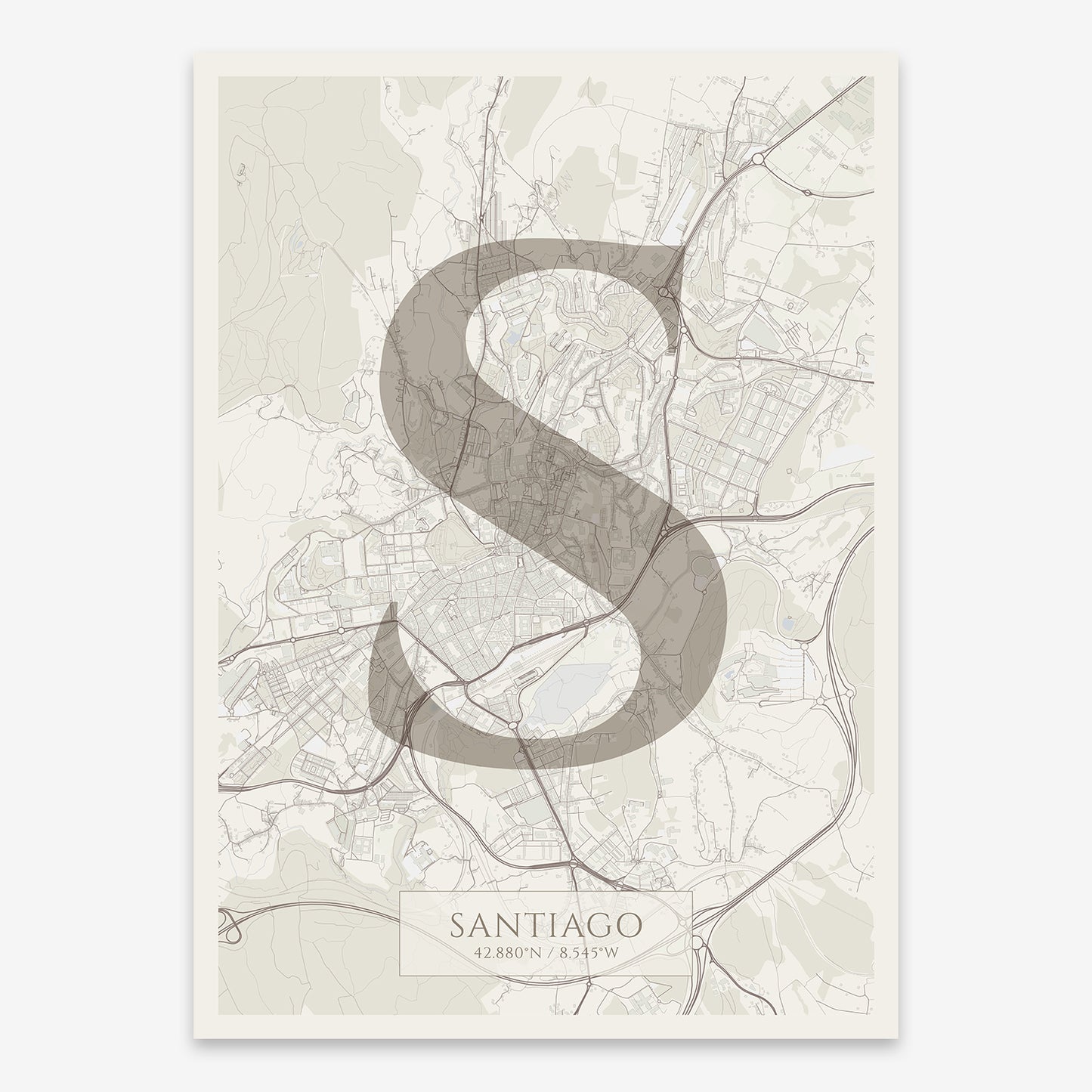 Santiago Map V06 Rustic / No Frame / No