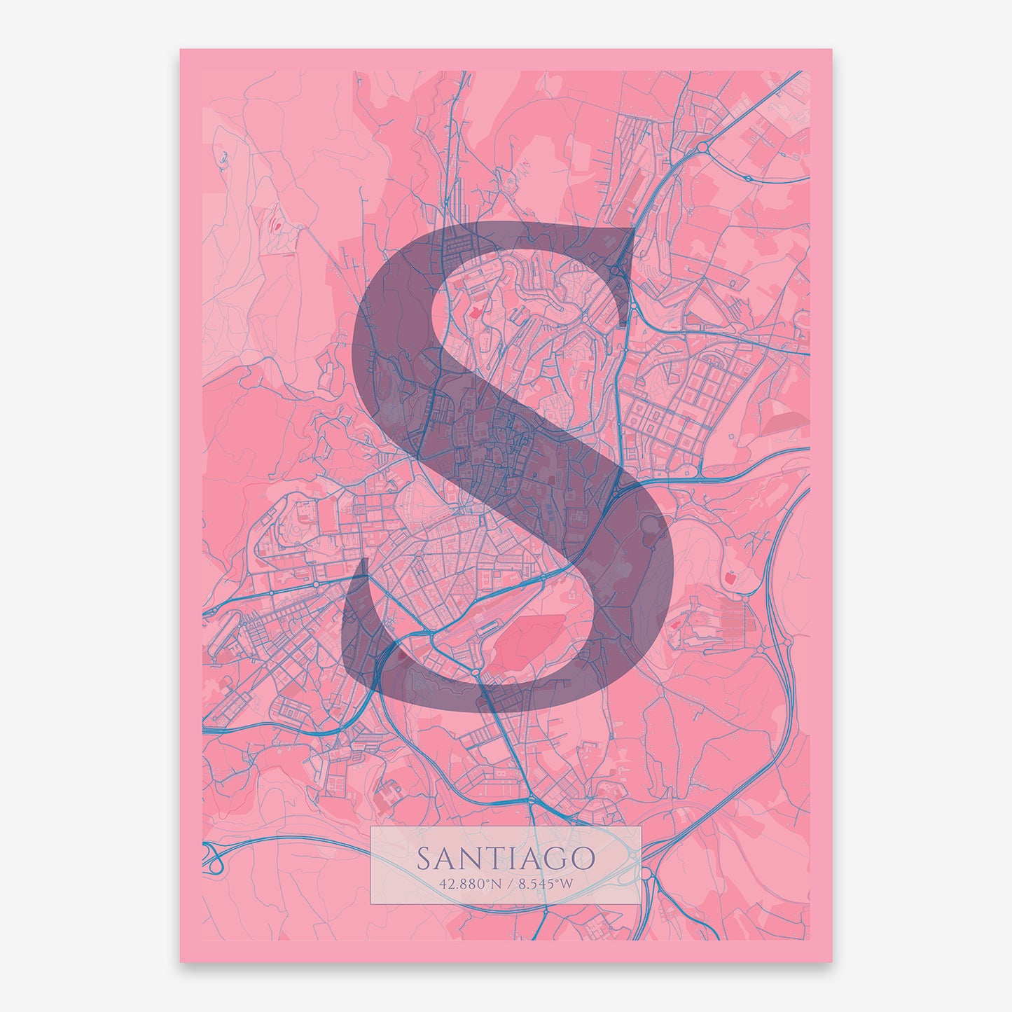 Santiago Map V06 Tuscan / Frame / Yes