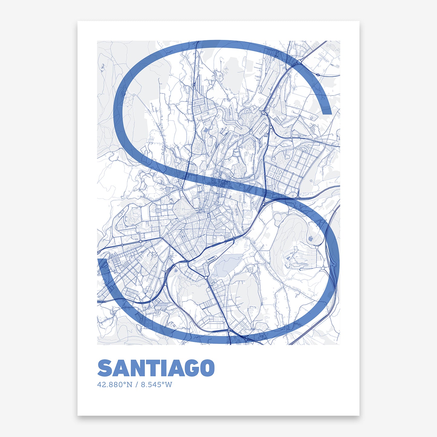 Santiago Map V07 Med / No Frame / No