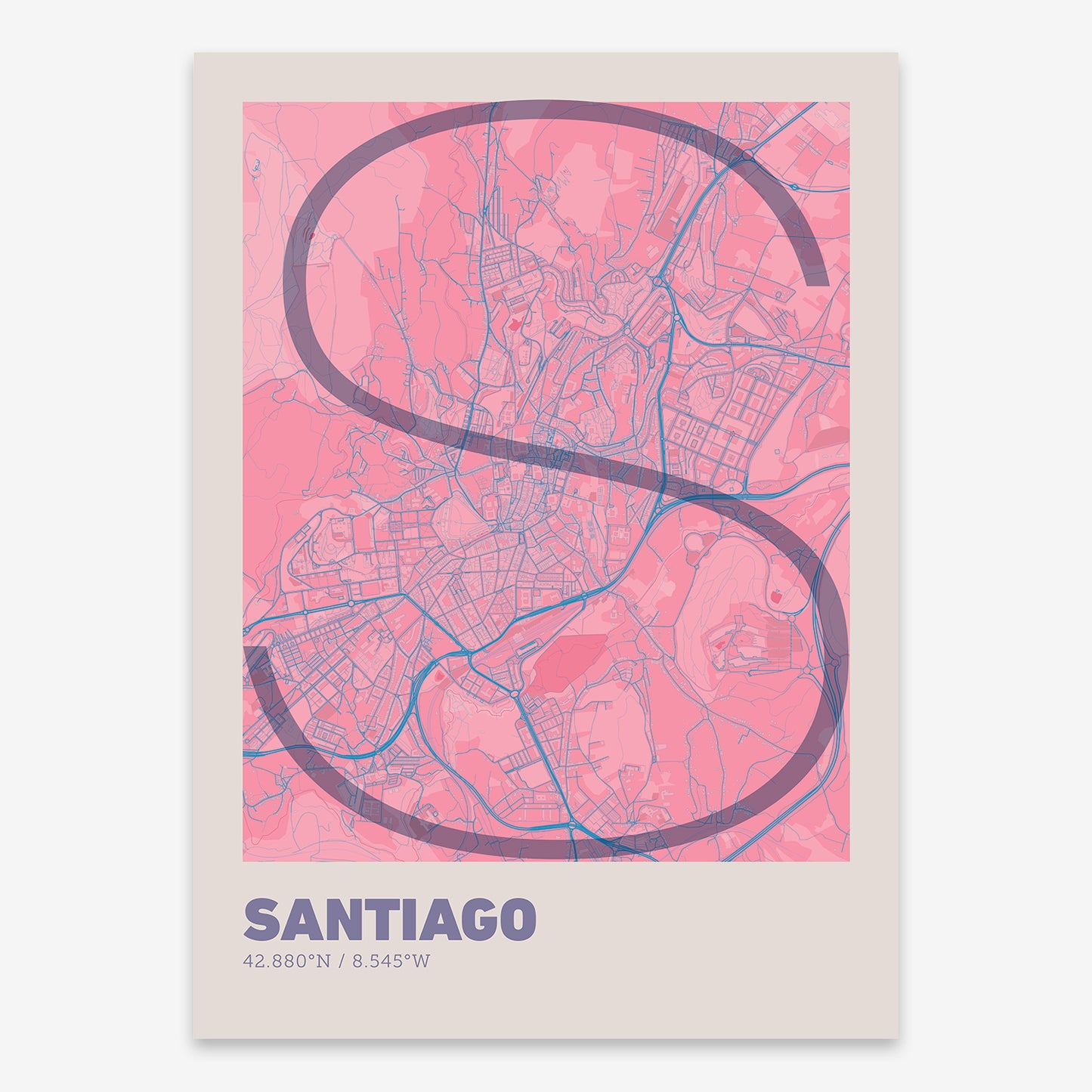 Santiago Map V07 Tuscan / No Frame / No