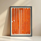 Graphic souvenir of Santiago – Contemporary typographic print