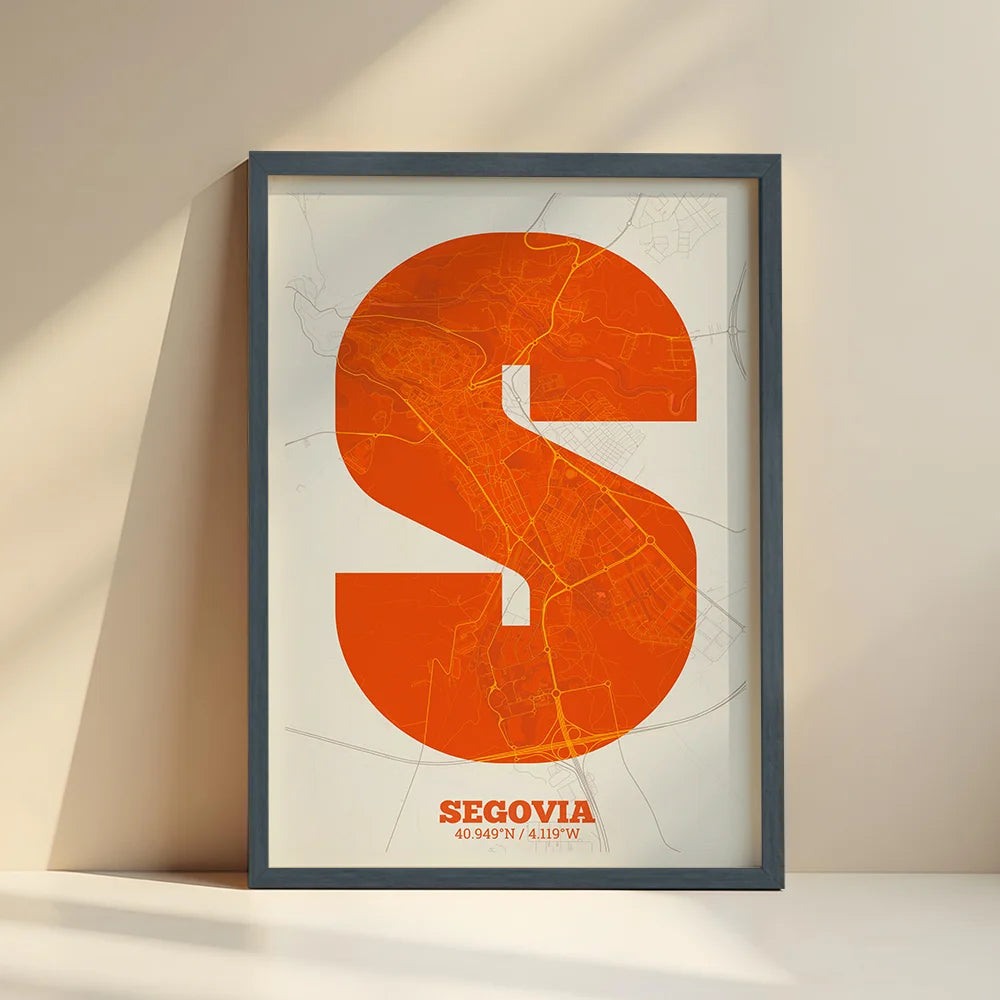 Lámina decorativa de Segovia – Arte tipográfico moderno