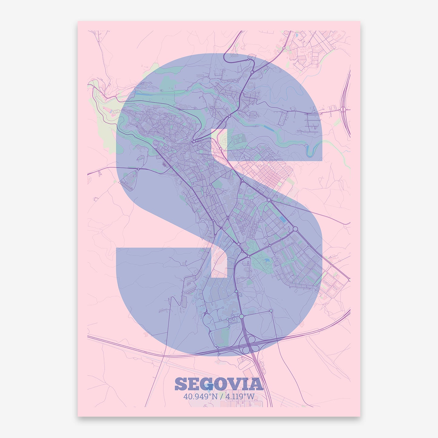 Segovia Map V02 Nursery / No Frame / No