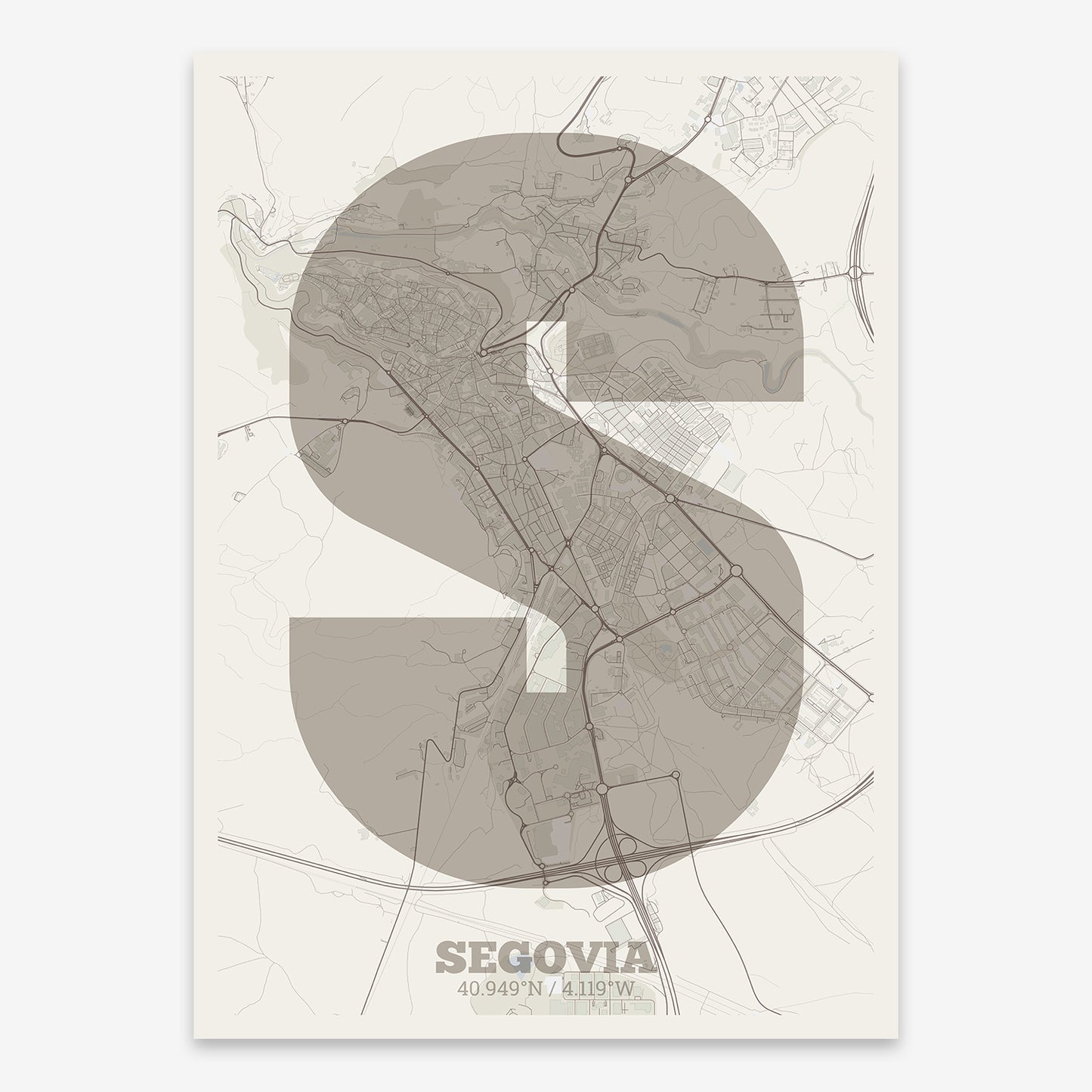 Segovia Map V02 Rustic / No Frame / No