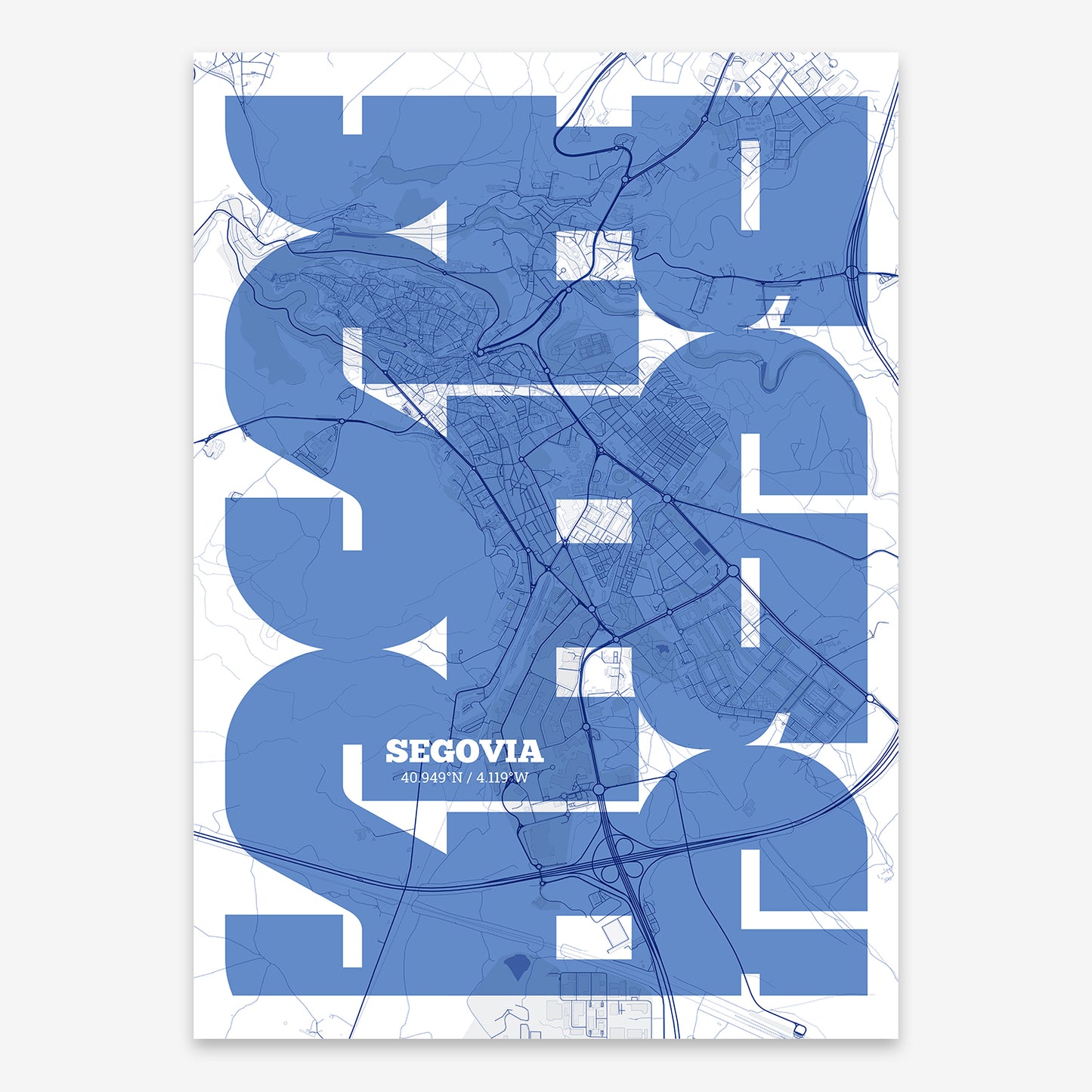 Segovia Map V03 Med / Frame / Yes