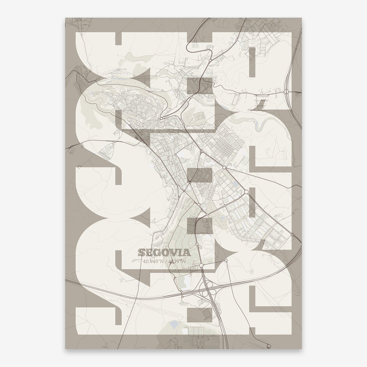 Segovia Map V03 Rustic / No Frame / No