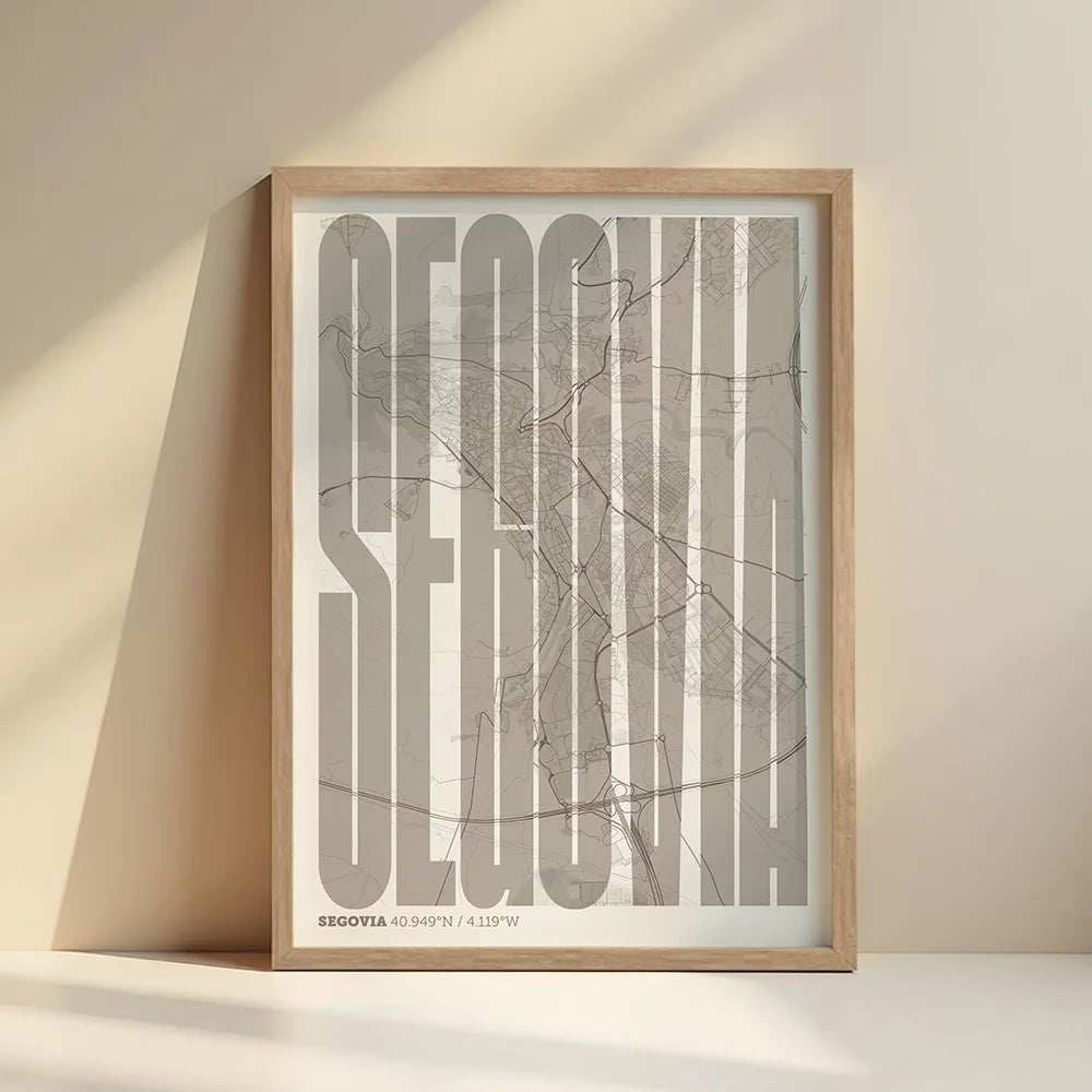 Recuerdo gráfico de Segovia – Lámina tipográfica contemporánea