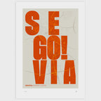 Lámina tipográfica de Segovia – diseño Revoltosa, sin marco sobre papel