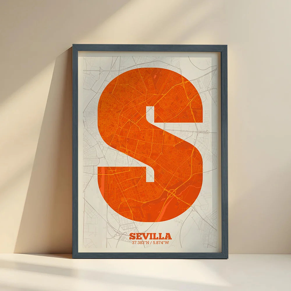 Lámina decorativa de Sevilla – Arte tipográfico moderno