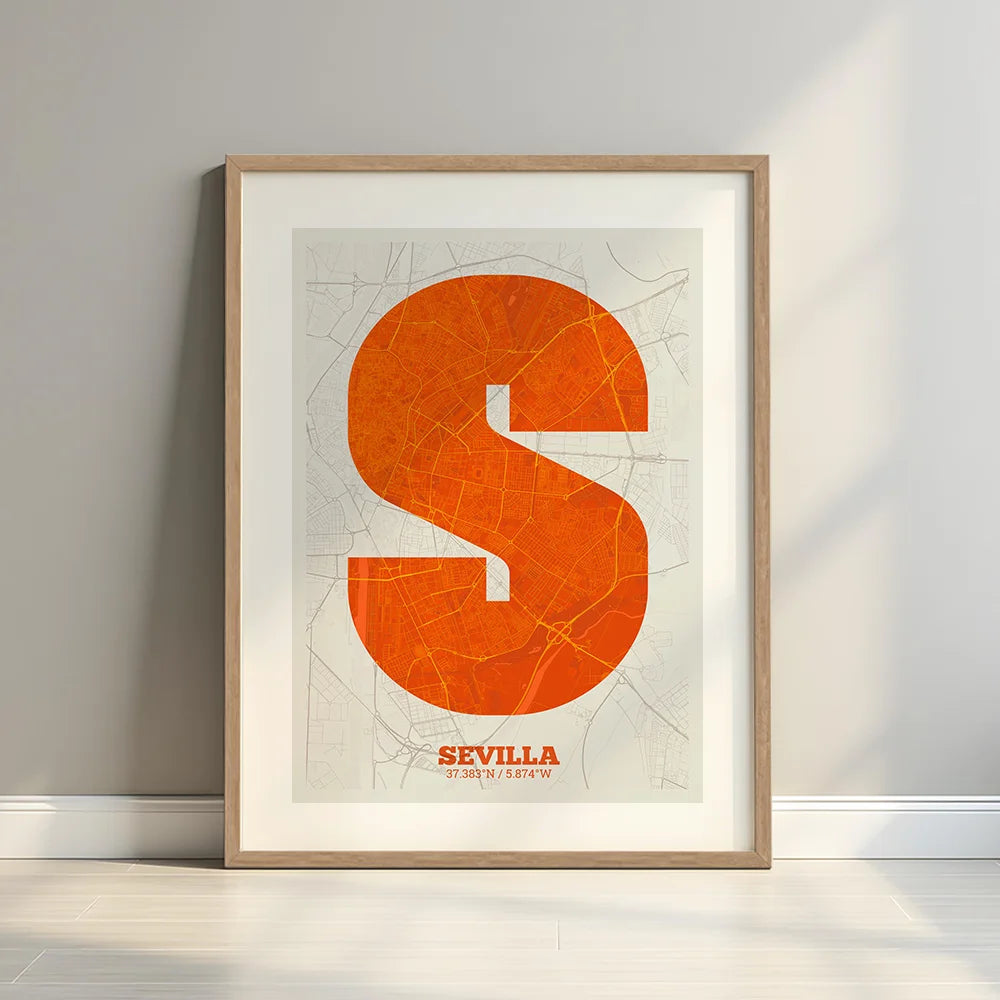 Decorative print of Seville – Modern typographic art
