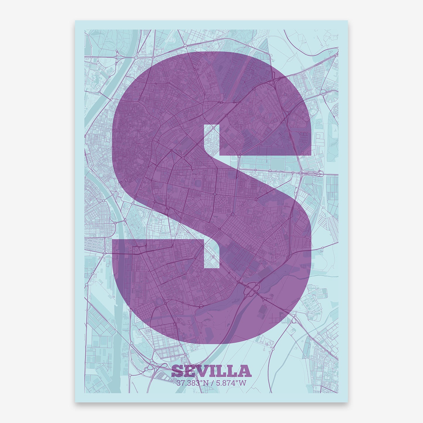 Sevilla Map V02 Shabby / No Frame / No