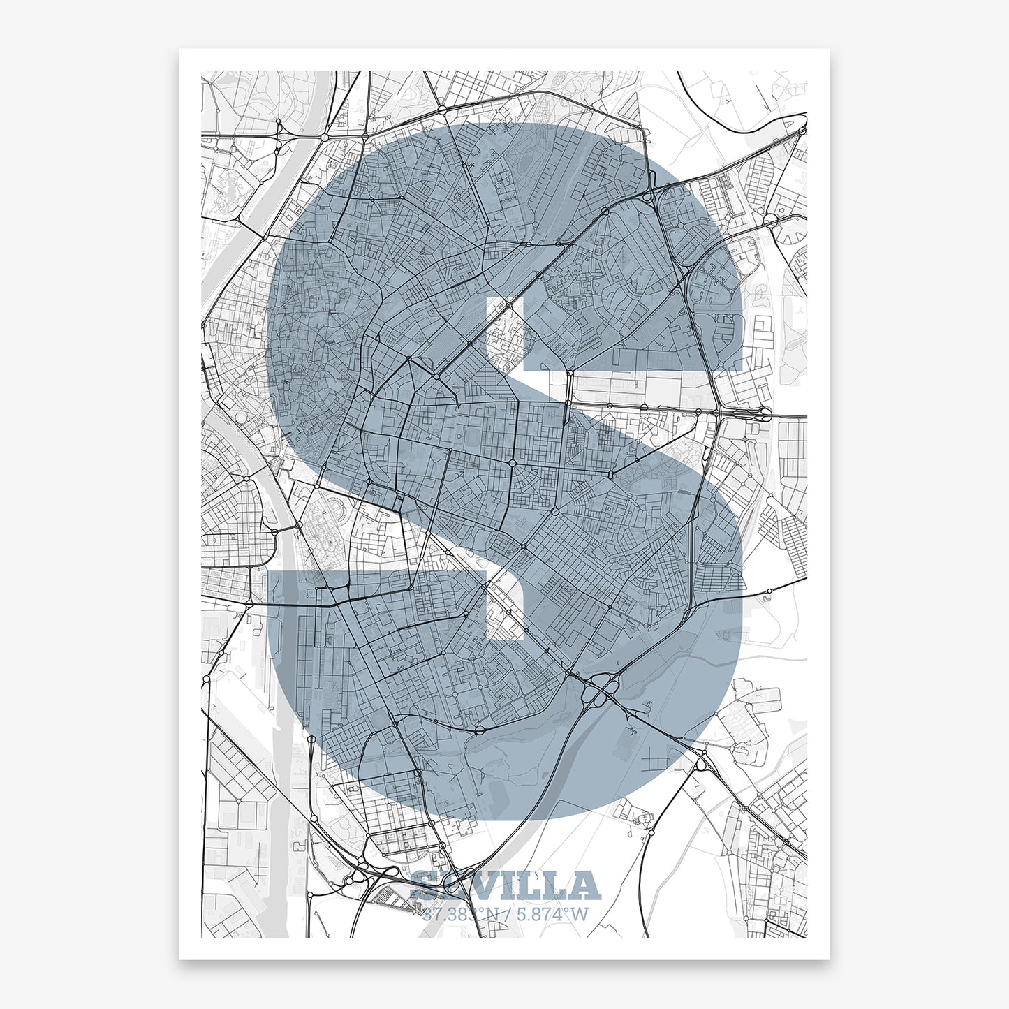 Sevilla Map V02 Urban / No Frame / Yes