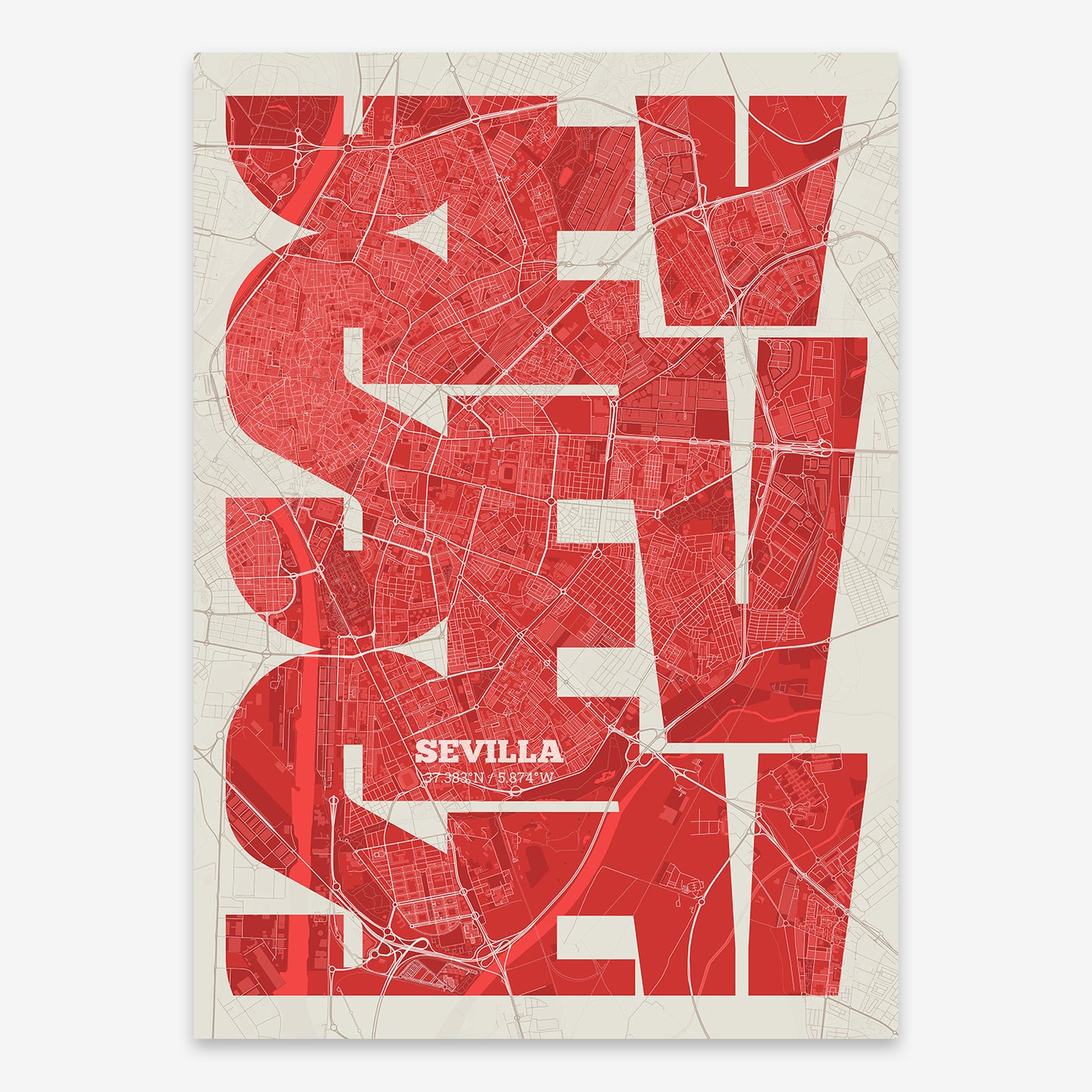 Sevilla Map V03 Boho / Frame / No