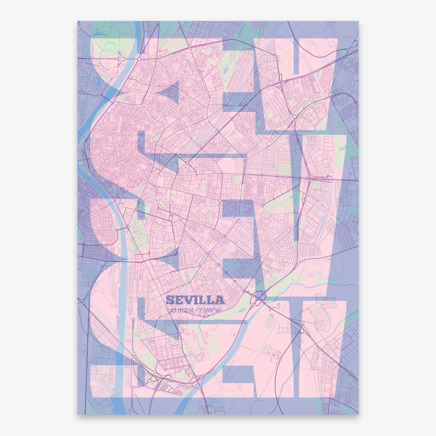 Sevilla Map V03 Nursery / Frame / No