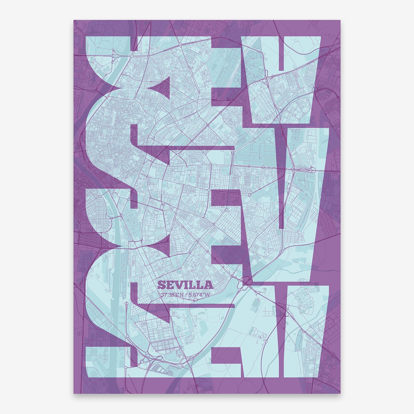 Sevilla Map V03 Shabby / Frame / No