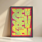 Artistic poster of Seville with geometric typography - Custom decoration
