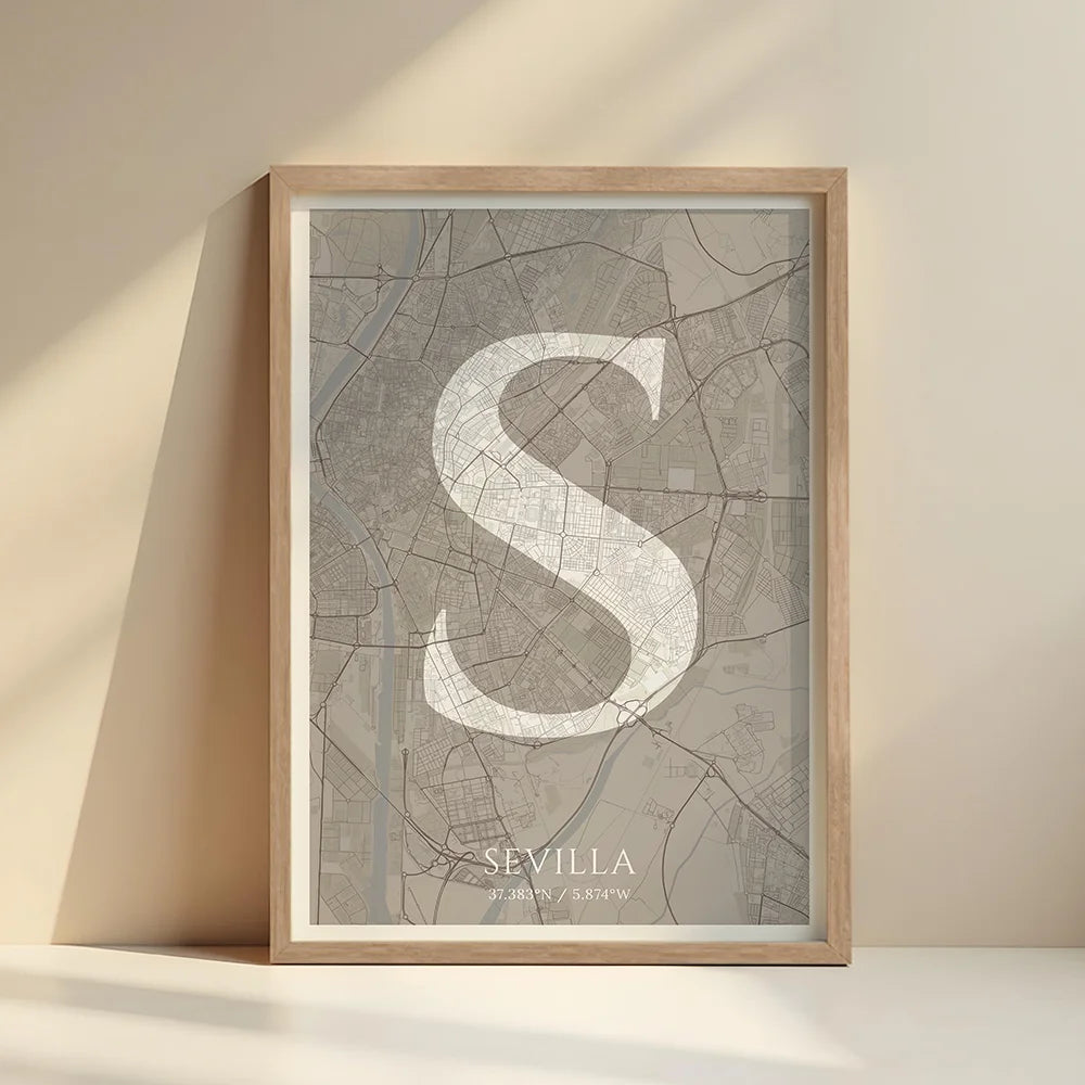 Lámina elegante de Sevilla – Póster minimalista y sofisticado