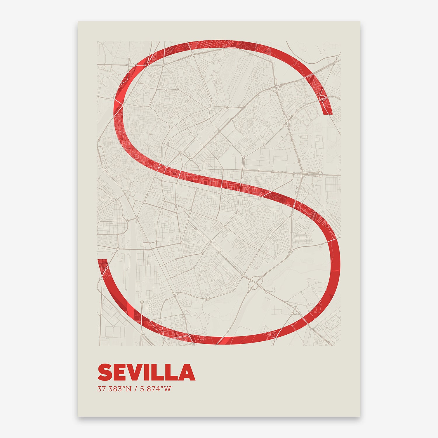 Sevilla Map V07 Boho / No Frame / No