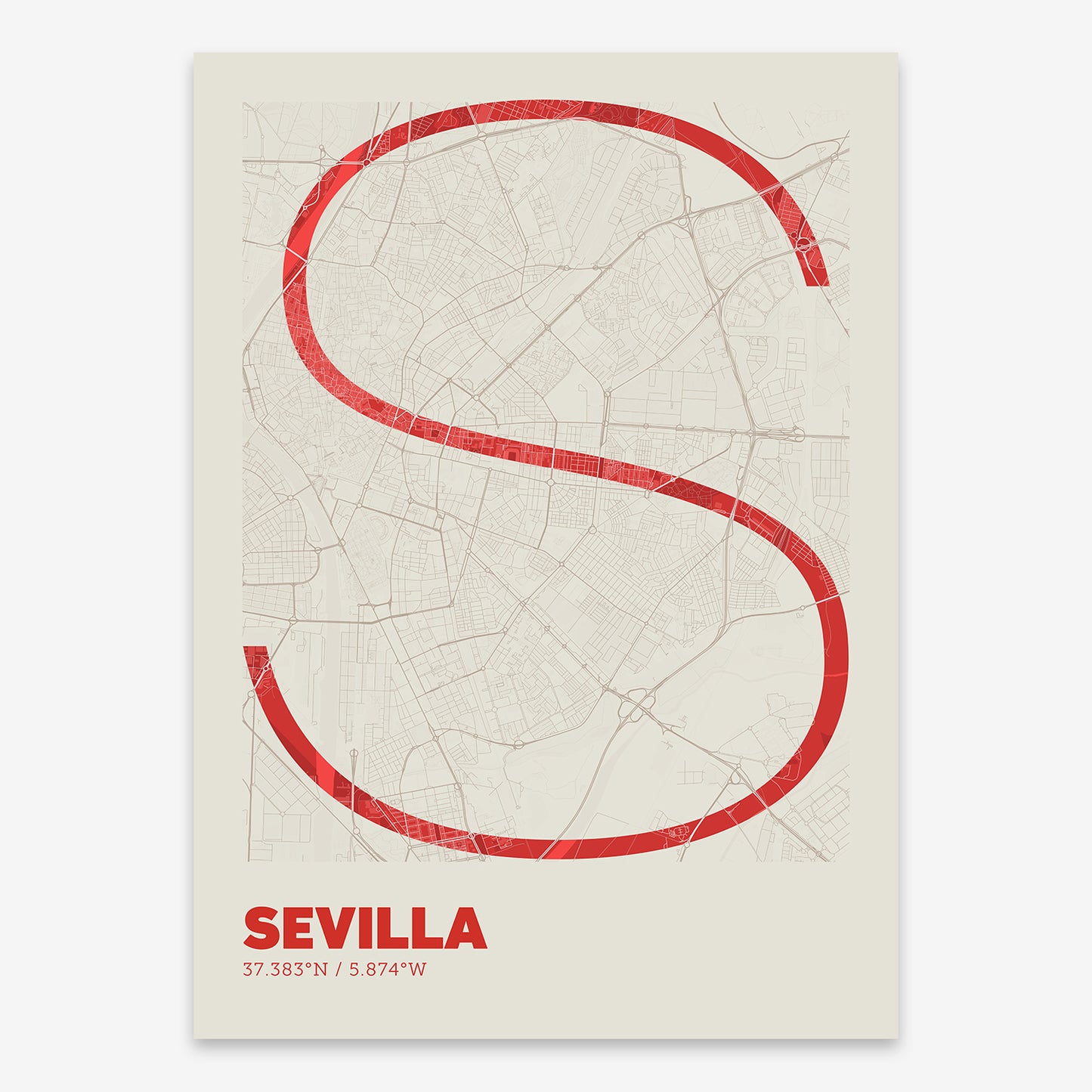 Sevilla Map V07 Boho / No Frame / Yes