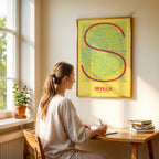 Decorative poster of Seville – Ultra-thin typographic art